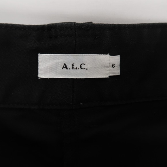 ALC Brayden Pants Womens 6 Black High Rise Straight Leg Cotton Twill Utility - Picture 8 of 10